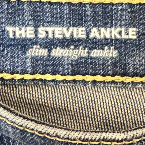 AG x Anthropologie The Stevie Ankle Slim Straight Leg Jeans Distressed Size 32 - Picture 4 of 6